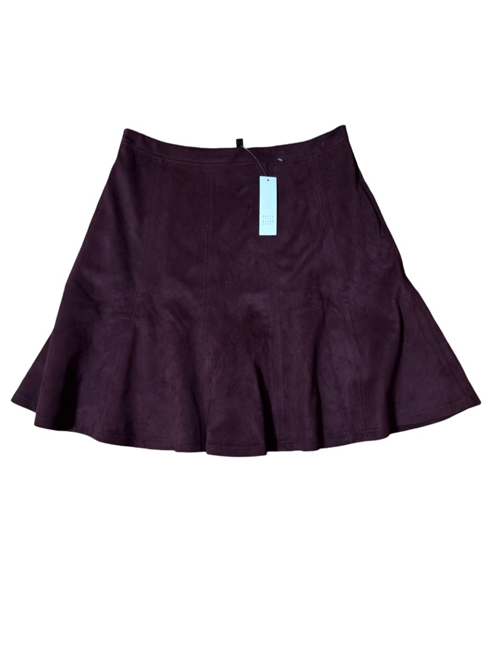 White House Black Market Plum Faux Suede Circle Skirt